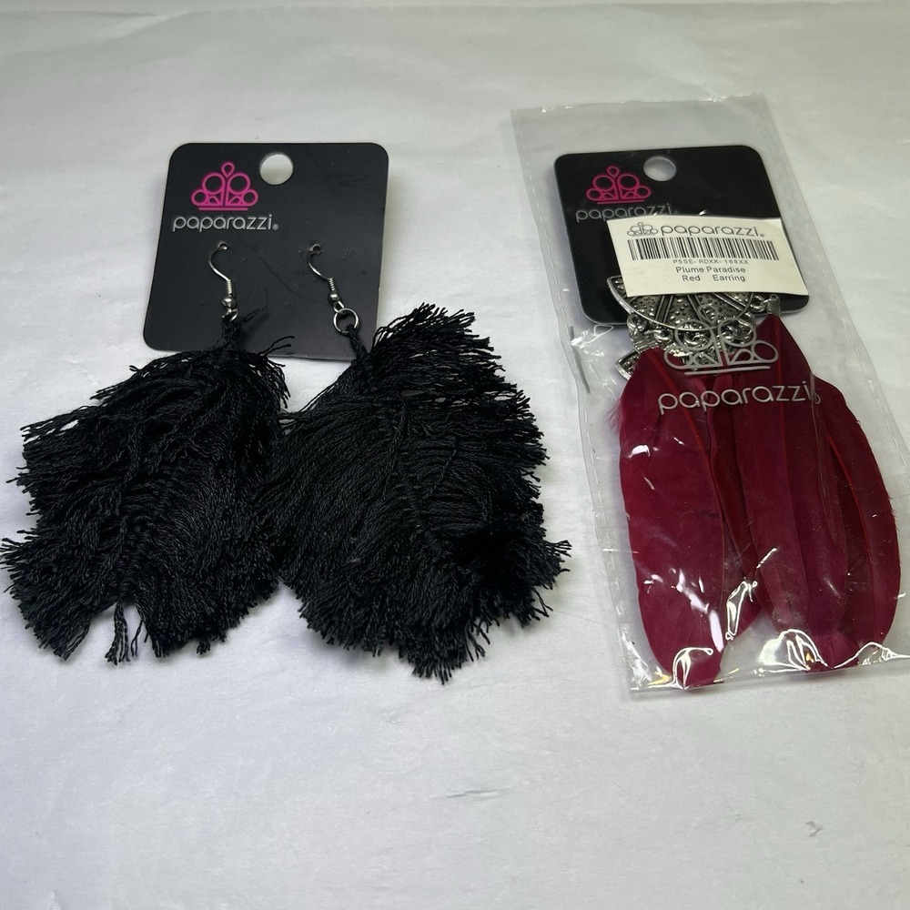 Paparazzi Jewelry Lot of‎ 2 New Earrings Plume Paradise